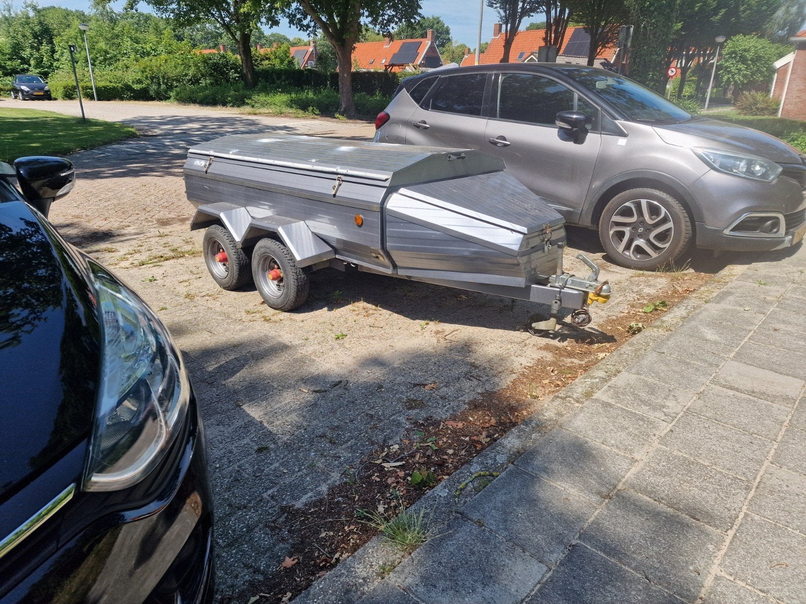 Bagage aanhangwagen 1x2m. Evt open bak aanhangertje 1x1.70m, Ophalen of Verzenden, Zo goed als nieuw, Nb, Nb