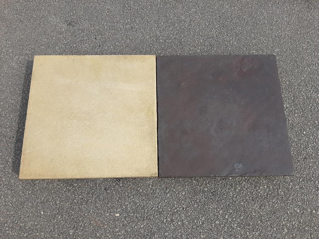 2 tegels 60 x 60 cm, Ophalen, Gebruikt, Beton, Terrastegels