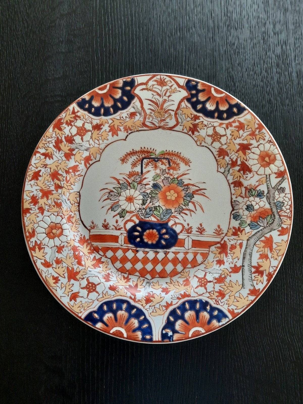 Antiek Japans Imari porseleinen bord, handgeschilderd, Ophalen of Verzenden