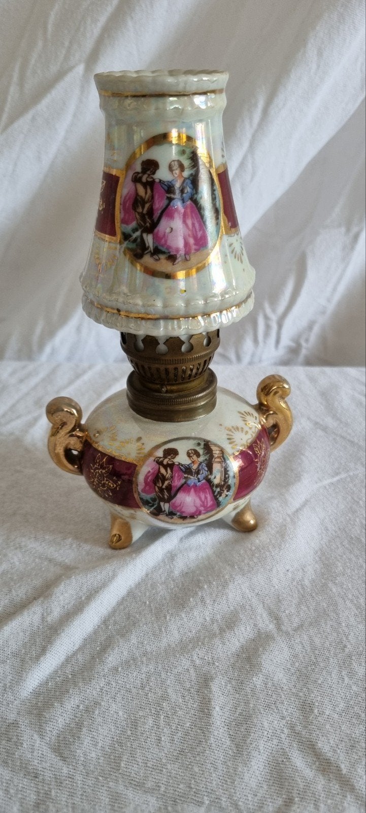Porseleinen Olielamp met Romantische Scènes, Ophalen