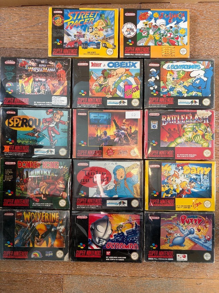 14 boxed SNES games, Avontuur en Actie, Gebruikt, 1 speler, Ophalen of Verzenden