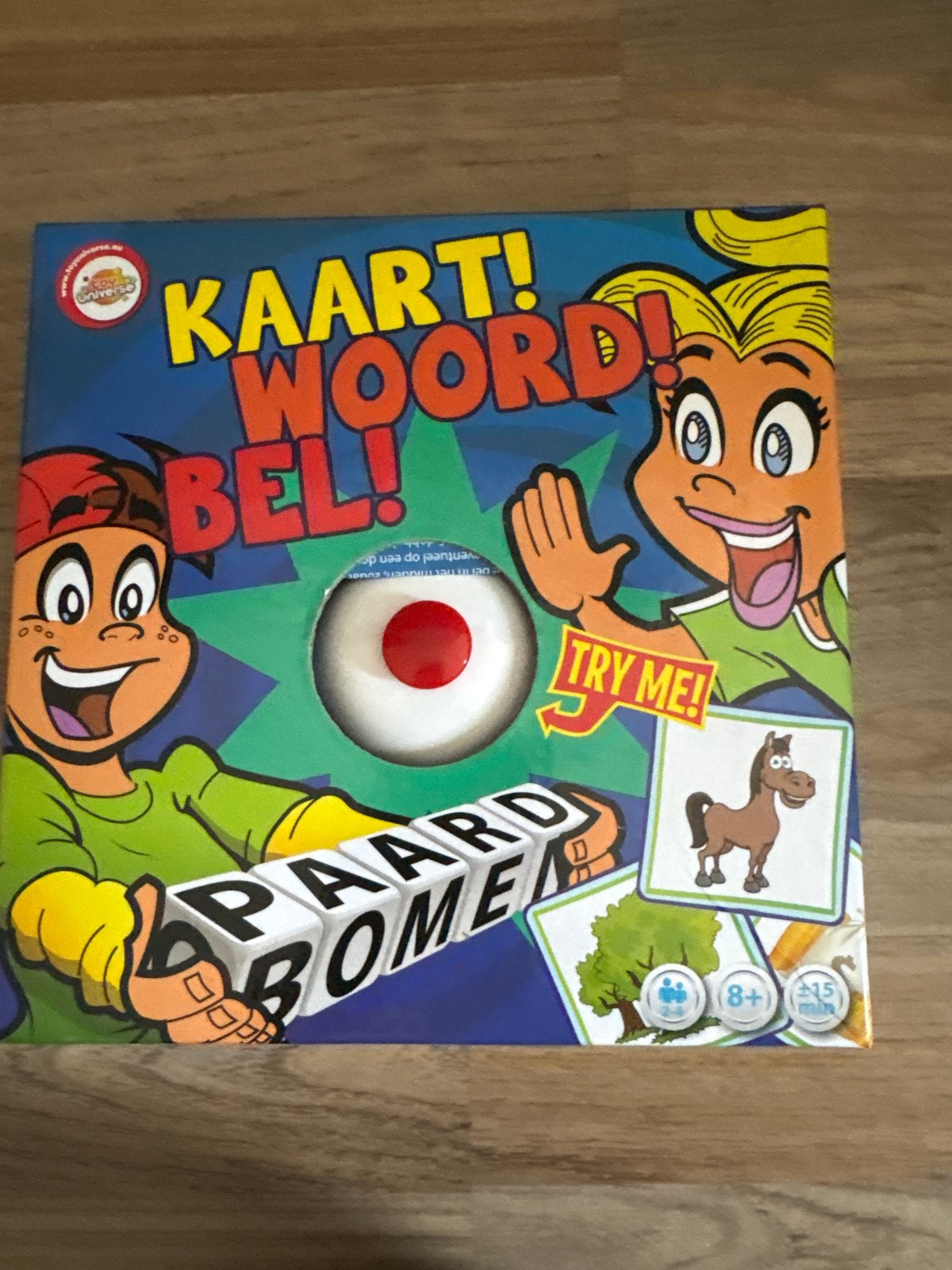 KAART! WOORD! BEL! Woordspel van Toy Universe, Een of twee spelers, Ophalen of Verzenden, Zo goed als nieuw