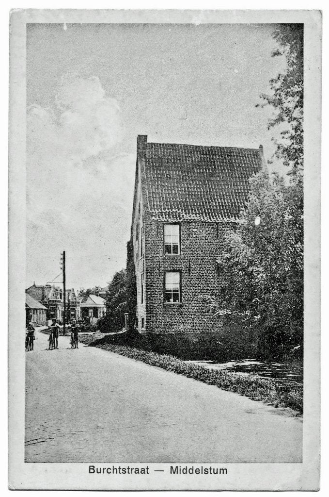 Middelstum, Burchtstraat, poortgebouw Asingaborg, 1945, Verzenden, 1940 tot 1960, Gelopen, Groningen