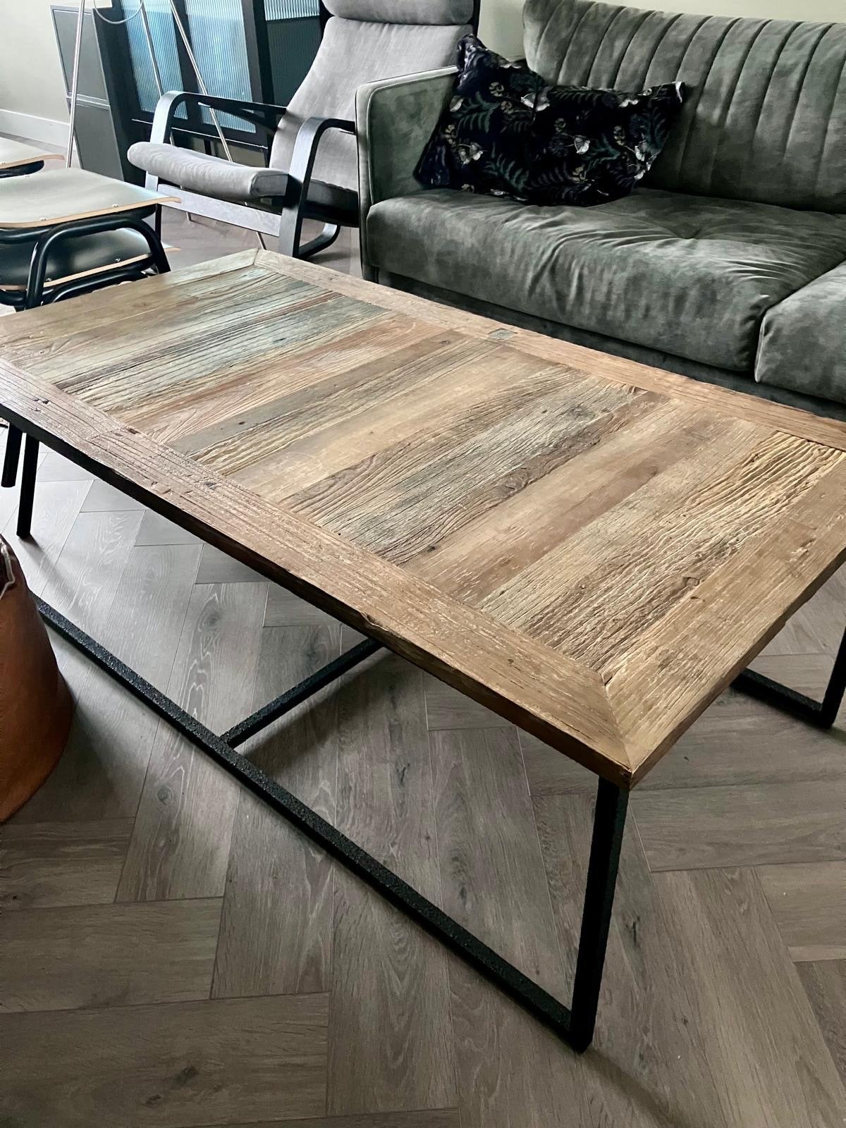 Riviera Maison Salontafel - Robuust Hout & Metaal, Huis en Inrichting, Ophalen, Zo goed als nieuw, Rechthoekig, Teakhout