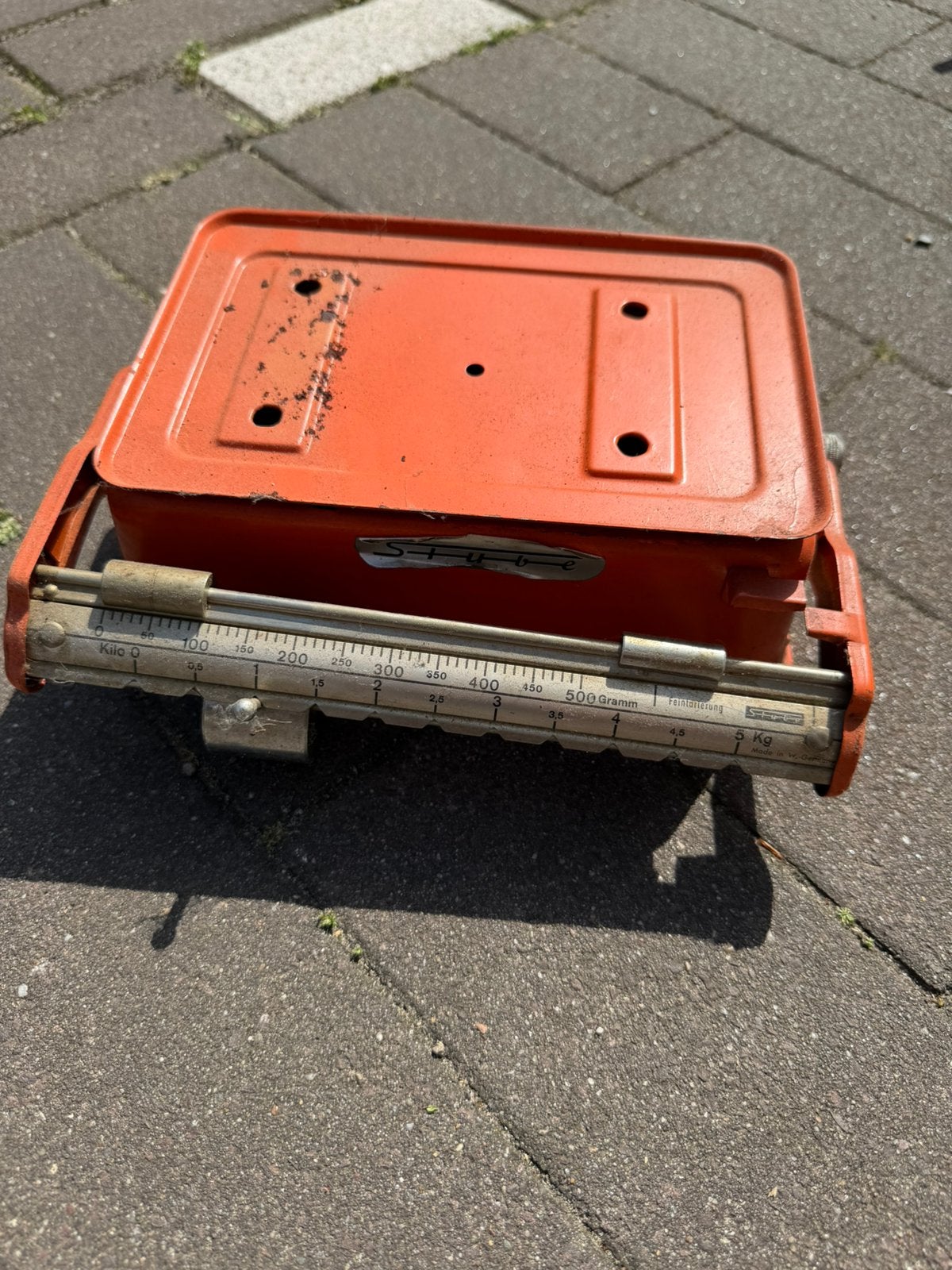 Vintage weegschaal, Ophalen