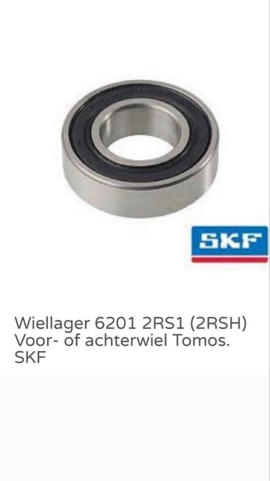 SKF Wiellager 6201 2RS1 (2RSH) voor Tomos (2 stuks), Ophalen of Verzenden, Nieuw, Overige typen