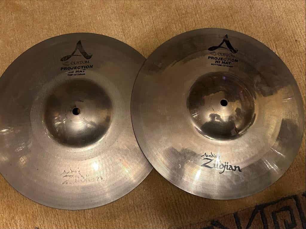 13” Zildjian A Custom Projection Hi-Hats (2009), Gebruikt, Usa, Bekkens@hermanJager.nl, Drums of Percussie