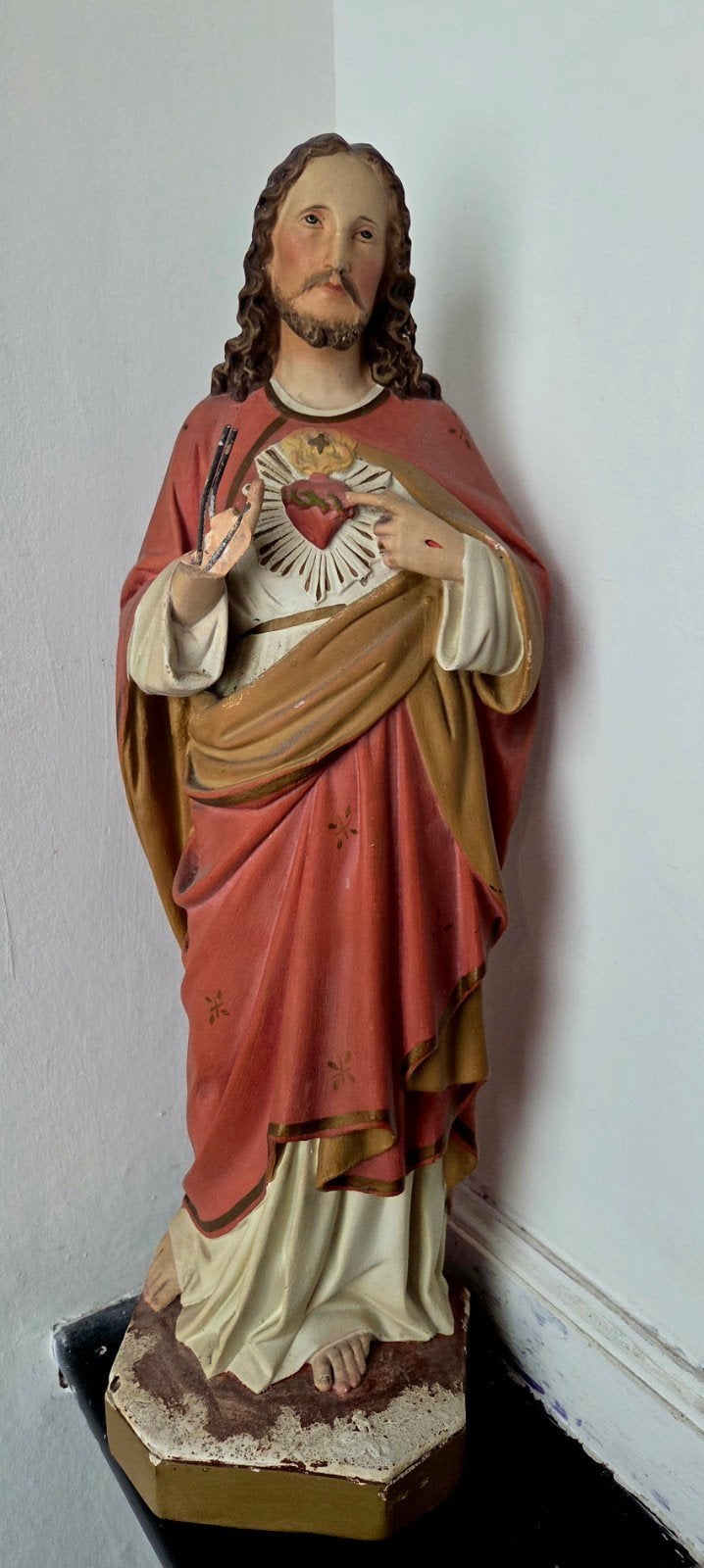 Beeld Jezus antiek 52 cm groot, Antiek en Kunst, Antiek | Religie, Ophalen of Verzenden
