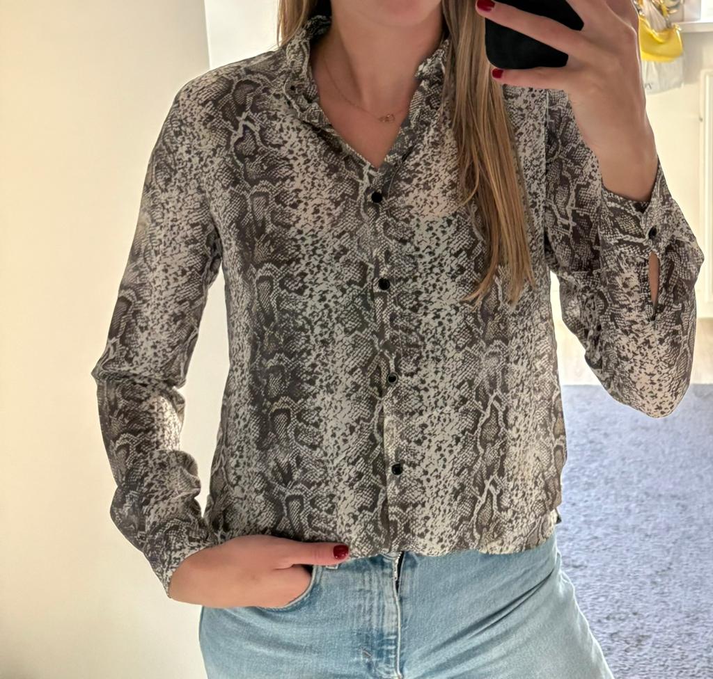Seven Sisters slangenprint blouse maat S, Kleding | Dames, Ophalen of Verzenden, Zo goed als nieuw, Maat 36 (S), Grijs