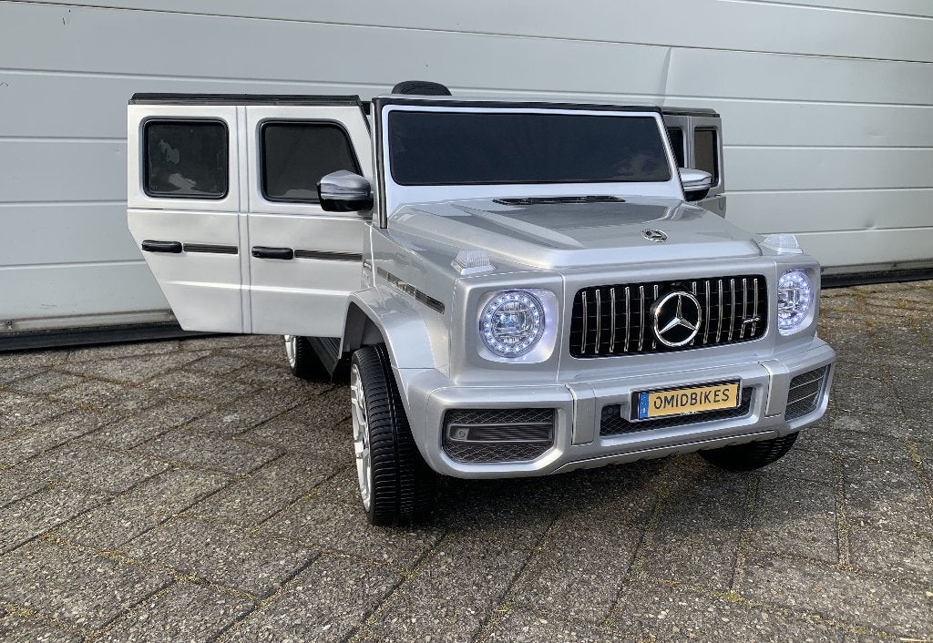 Mercedes G63 AMG 12v Metallic zilver Bluetooth / Afst. lede, Nieuw