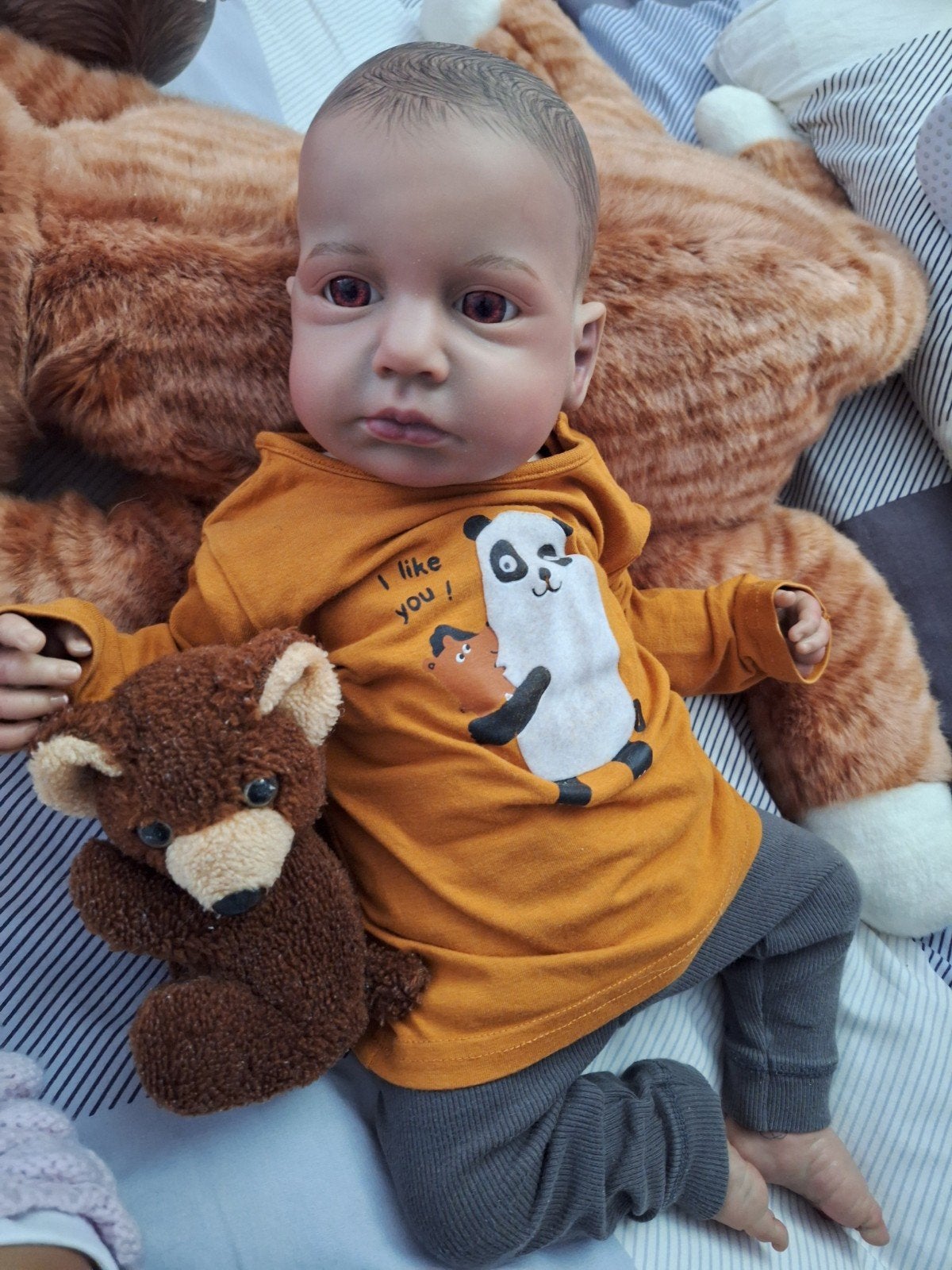 Reborn  leuk ventje is getint, Verzamelen, Poppen, Ophalen of Verzenden, Zo goed als nieuw, Pop