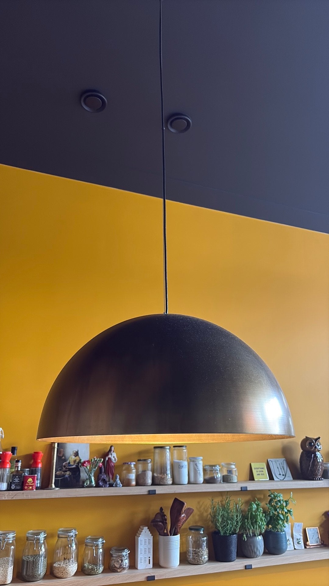 Prachtige hanglamp metaal goudkleurig, Huis en Inrichting, Ophalen of Verzenden, Metaal, Minder dan 50 cm, Industieel, design