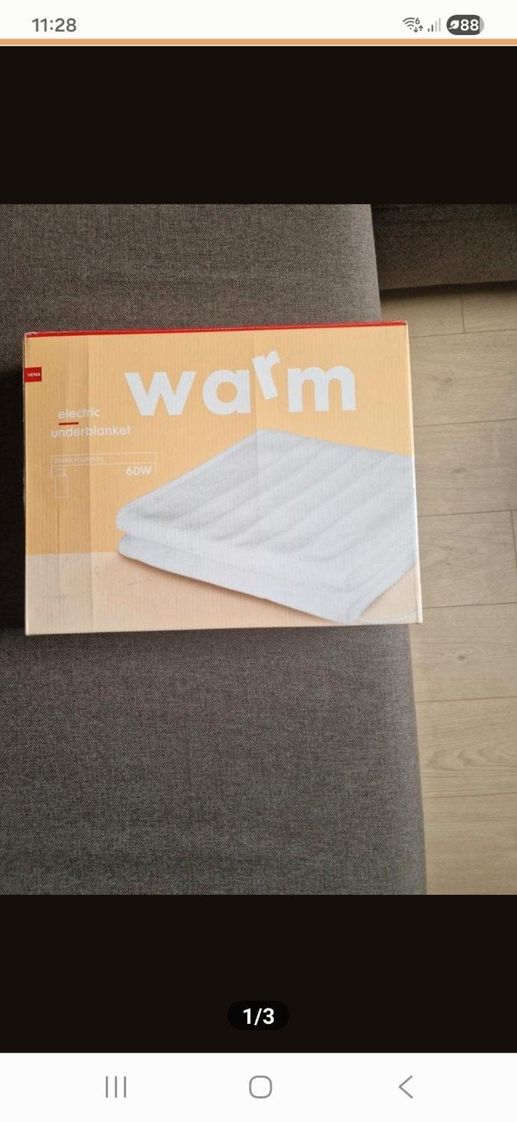 Hema Elektrische Onderdeken 60W 1-persoons, Eenpersoons, Wit, Ophalen of Verzenden, Deken of Dekbed
