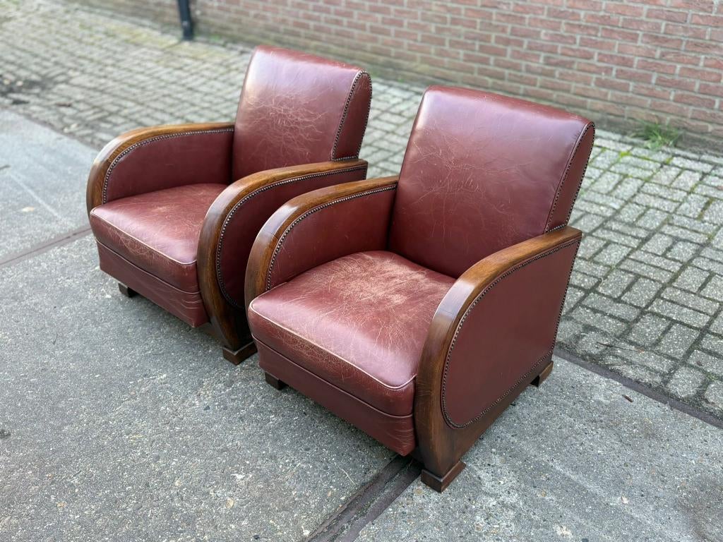 Twee vintage Wagemans en van Tuinen (Artifort) fauteuils, Ophalen, Gebruikt, Twee, Bruin