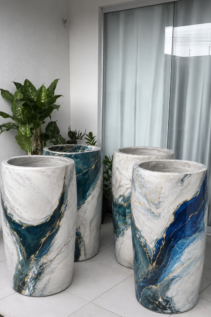 4 exclusieve XXL betonnen vazen – handgemaakt, Huis en Inrichting, Woonaccessoires | Vazen, Ophalen, Overige kleuren, Handgemaakt