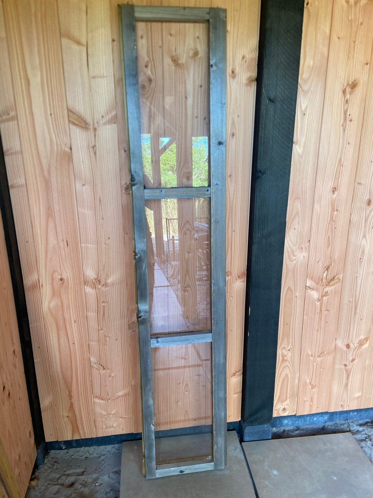 Houten raam met glas - ideaal voor tuinhuis of schuur, Gevelraam of Ruit, Gebruikt, Minder dan 80 cm, 160 cm of meer