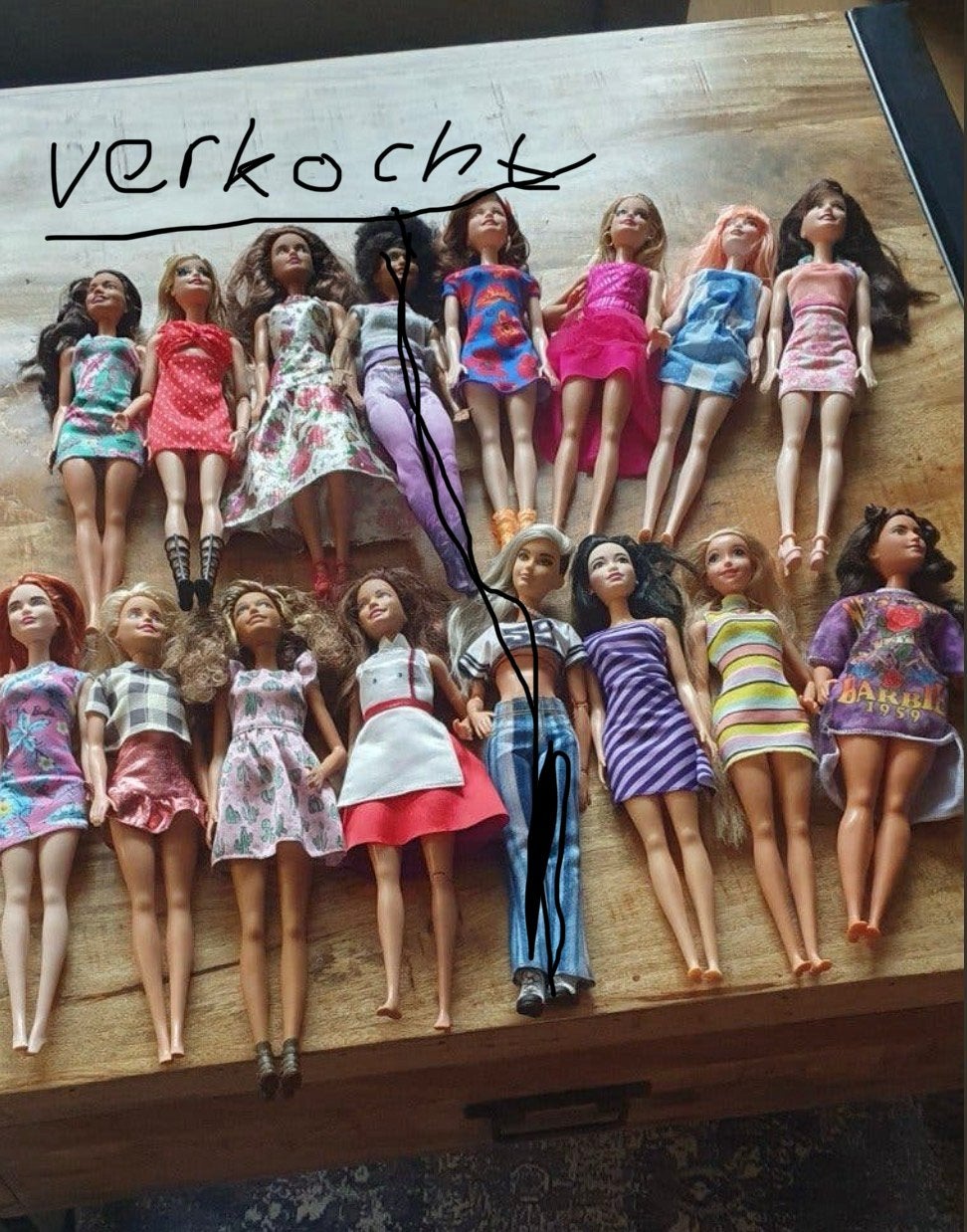 14 Barbie poppen in diverse stijlen, Ophalen, Gebruikt, Barbie
