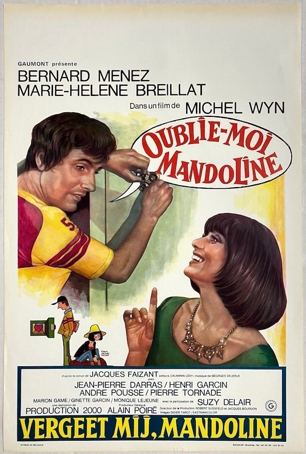 Oublie-moi, Mandoline (1976) - Originele filmposter, Ophalen of Verzenden, Zo goed als nieuw, A1 t/m A3, Film en Tv
