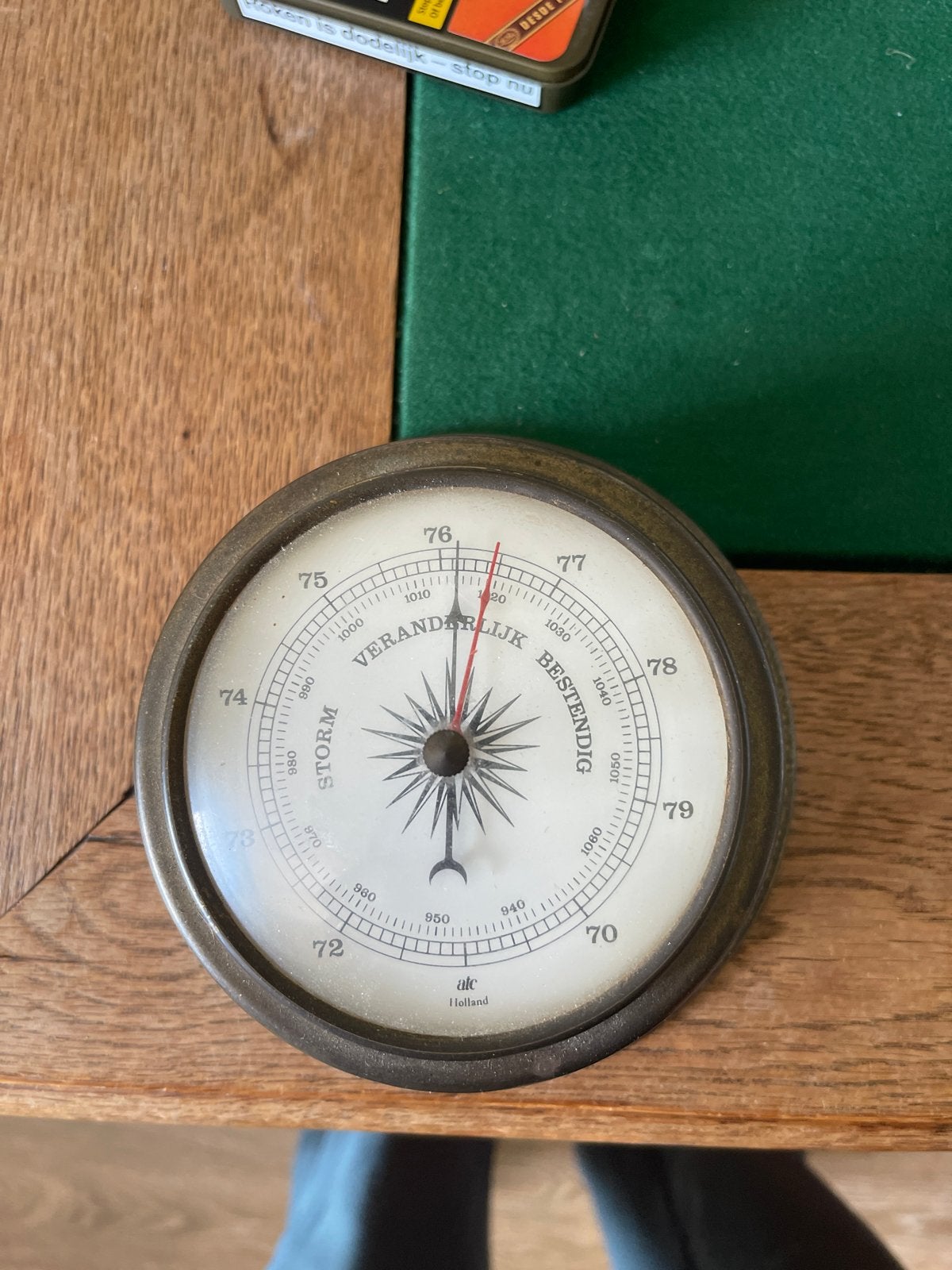 Antieke Barometer - Messing - Holland, Ophalen, Gebruikt