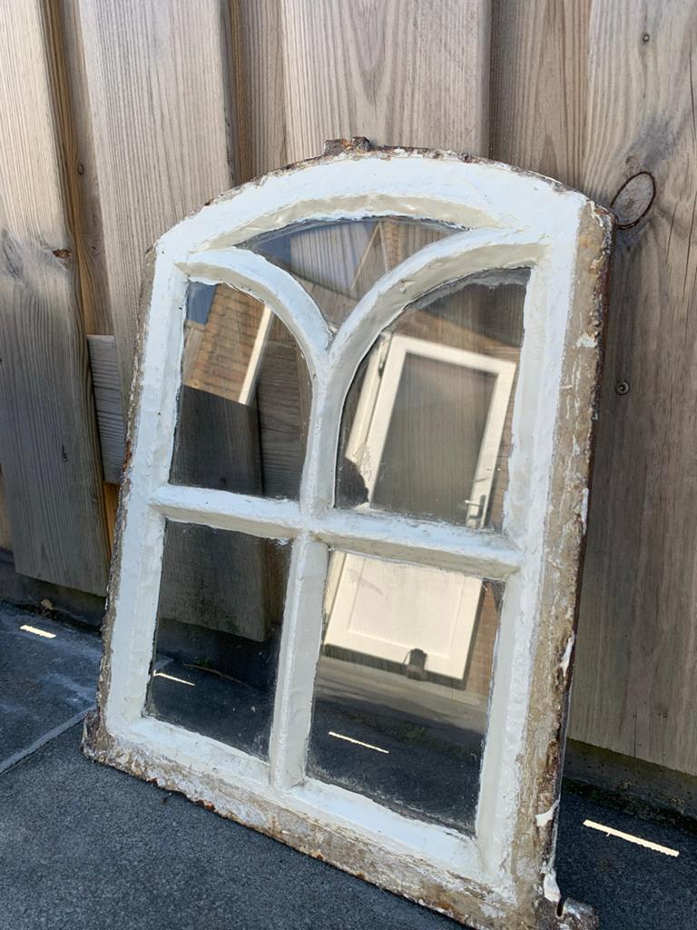 Antiek gietijzeren stalraam - decoratief raam, Doe-het-zelf en Verbouw, Glas en Ramen, Gebruikt, Gevelraam of Ruit, Minder dan 80 cm