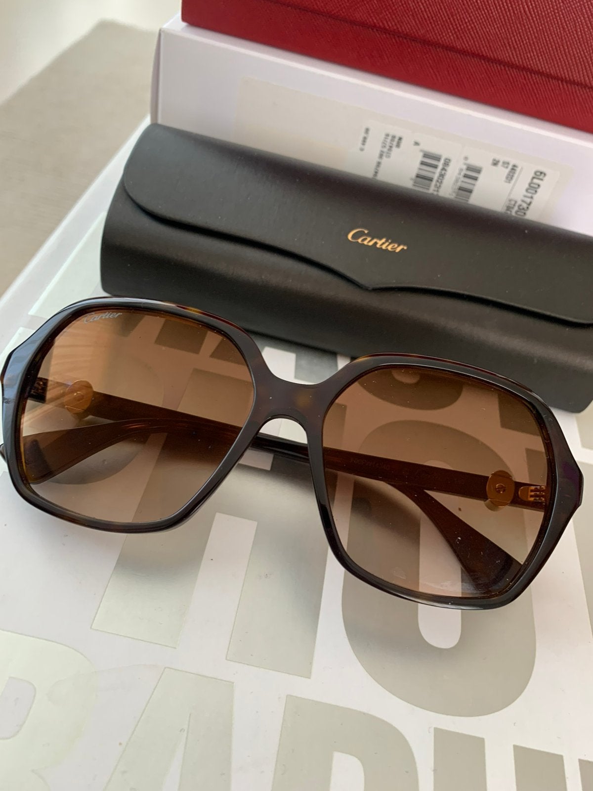 Cartier Dames zonnebril/Bruin Bruin Origineel, Ophalen, Zo goed als nieuw, Bruin, Overige merken