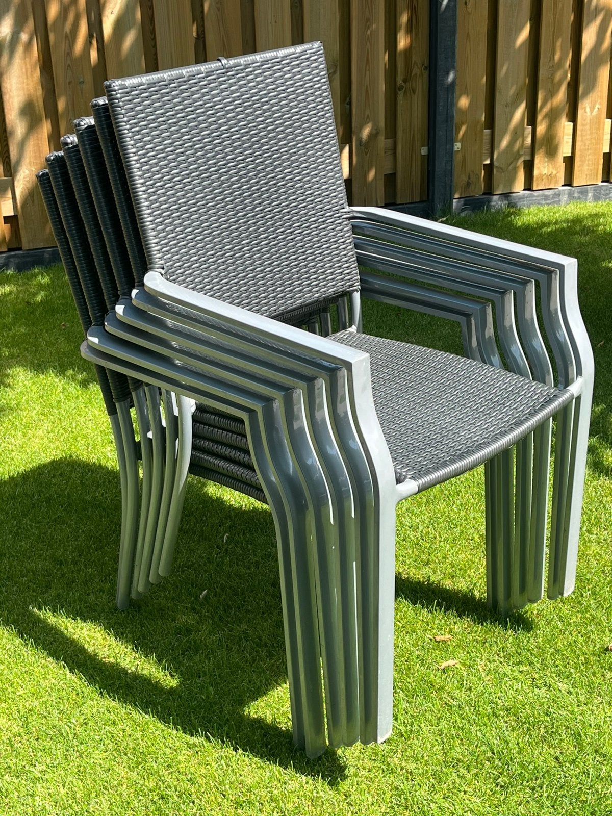 Tuinstoelen Stapelbaar Aluminium, Ophalen, Gebruikt, Aluminium, Stapelbaar