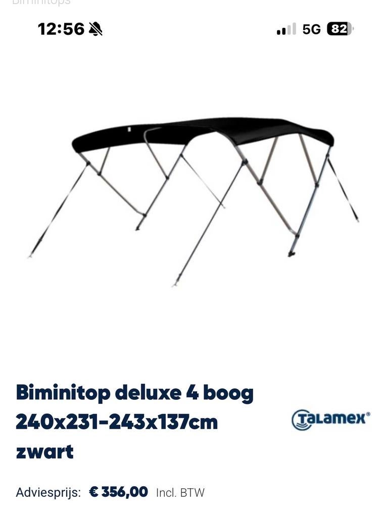 Talamex Bimini Top - Groot Model (Zwart), Ophalen, Gebruikt, Overige typen