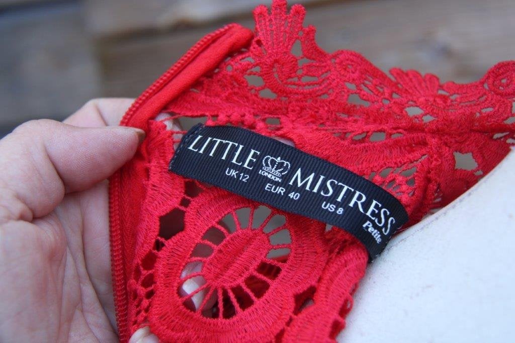 Jurk rood kant Little Mistress mt 40 Vaste prijs, Kleding | Dames, Jurken, Maat 38/40 (M), Ophalen of Verzenden, Zo goed als nieuw