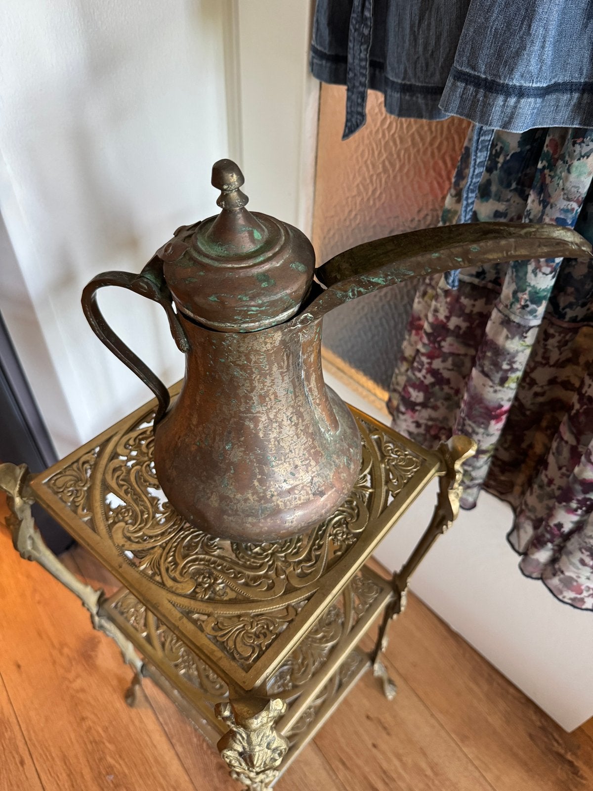 Antieke Koperen / Bronzen Arabische Koffiepot (Dallah) K D, Antiek en Kunst, Ophalen of Verzenden, Koper