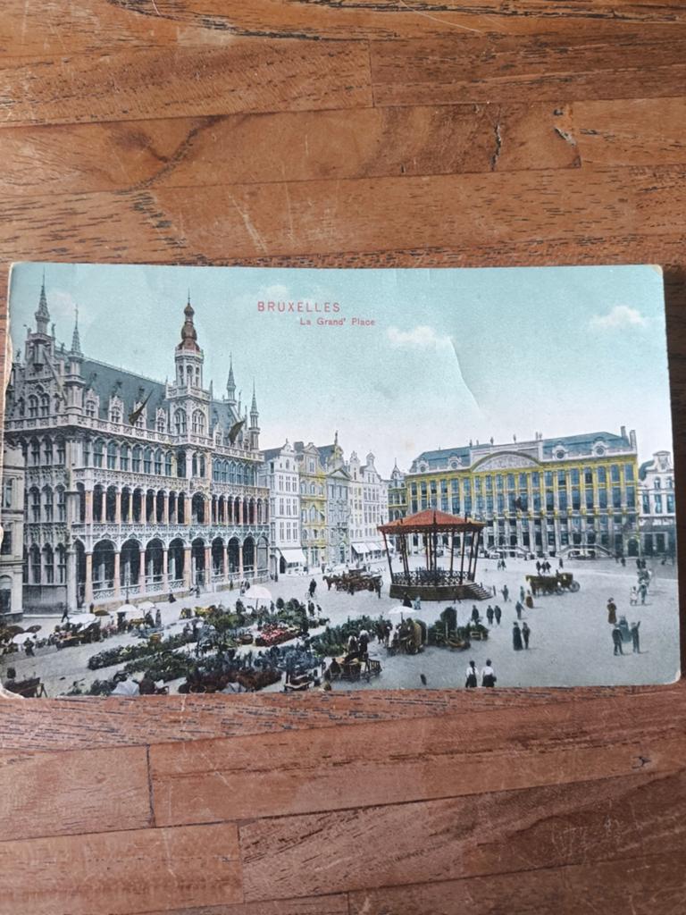 Oude ansichtkaart Brussel Grote Markt - rond 1908, Ophalen of Verzenden, Voor 1920, Gelopen, Brussel (Gewest)
