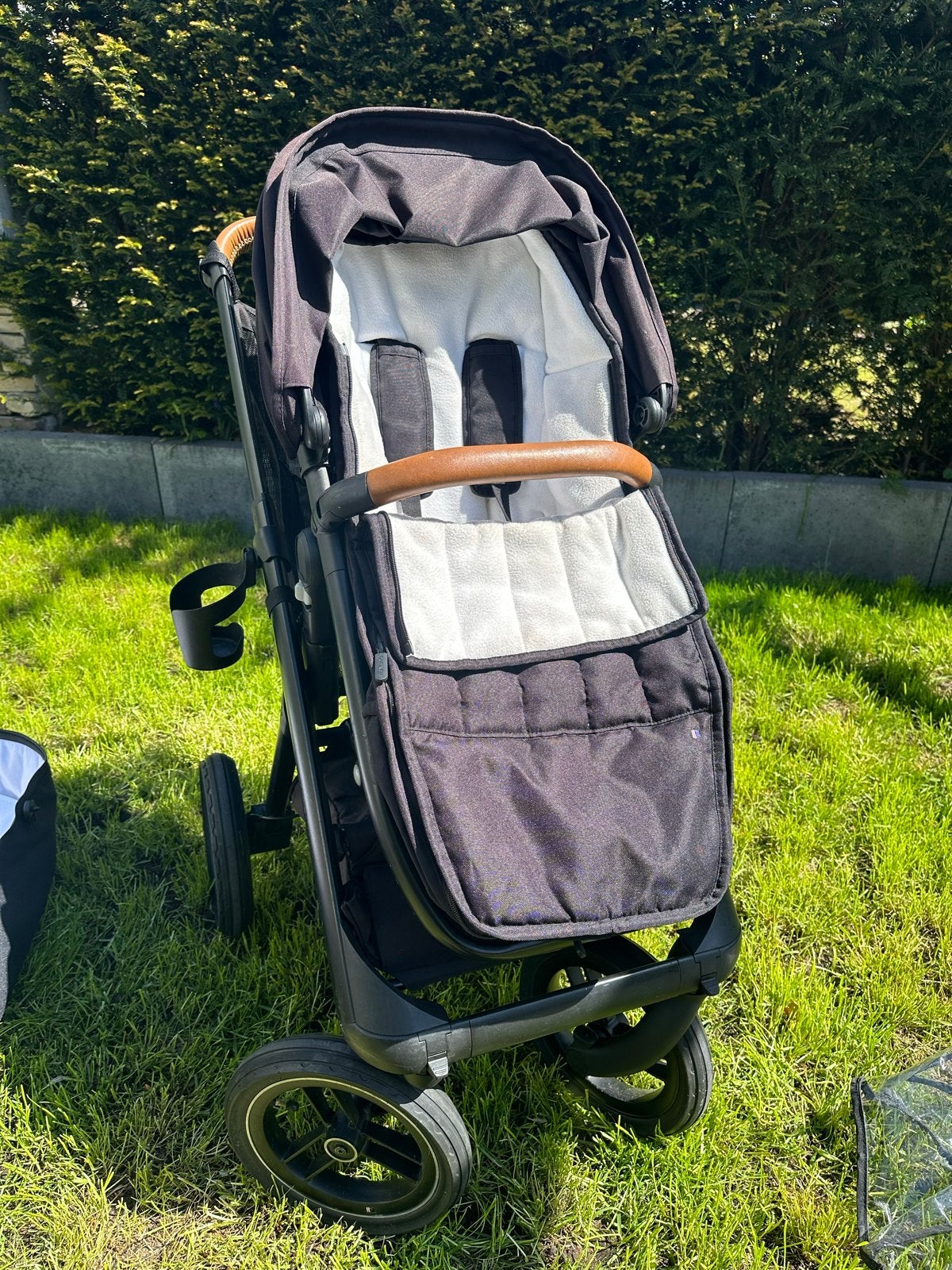 Dubatti One baby-/kinderwagen Compleet zwart/cognac handvat, Kinderen en Baby's, Kinderwagens en Combinaties, Gebruikt, Combiwagen