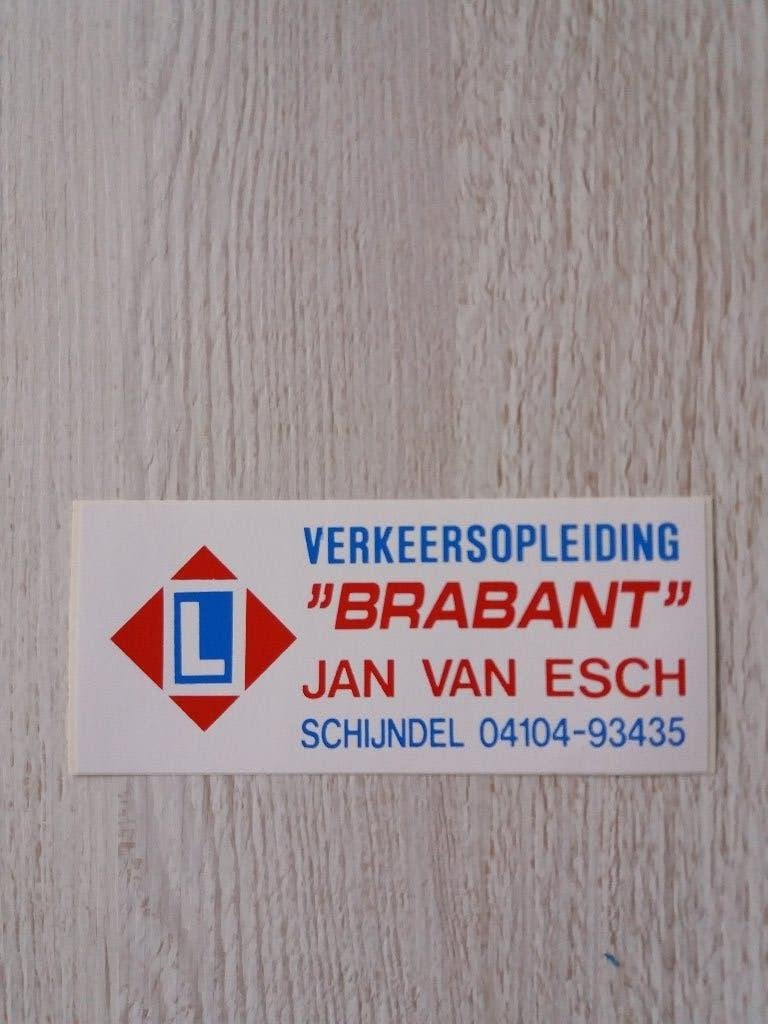 sticker verkeersopleiding BRABANT Jan van Esch te SCHIJNDEL, Ophalen of Verzenden, Zo goed als nieuw, Bedrijf of Vereniging