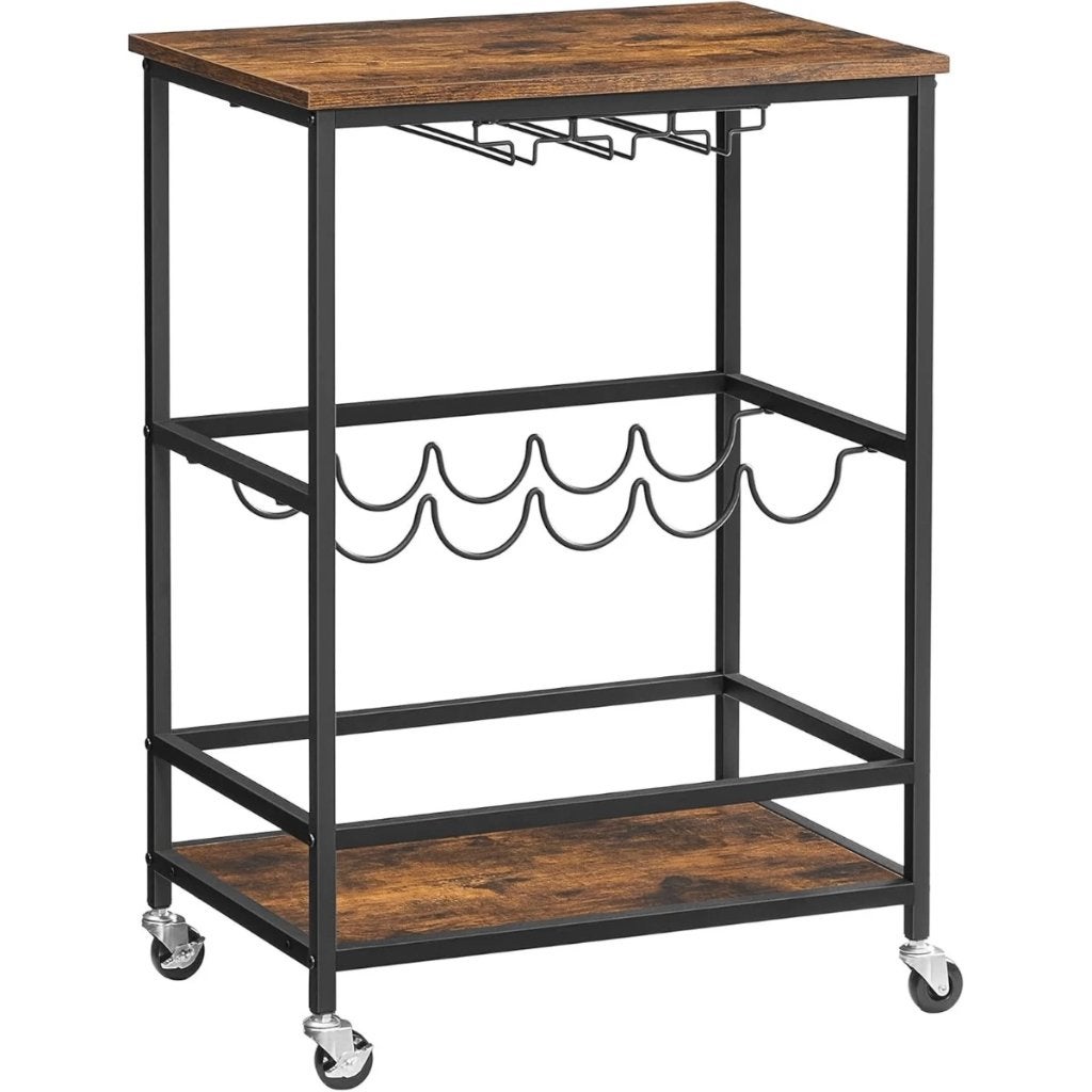 Serveerwagen-barwagen-keukenwagen-40 x 60 x 82 cm, Huis en Inrichting, 50 – 75, 5 tot 15 flessen, Ophalen of Verzenden, Zo goed als nieuw
