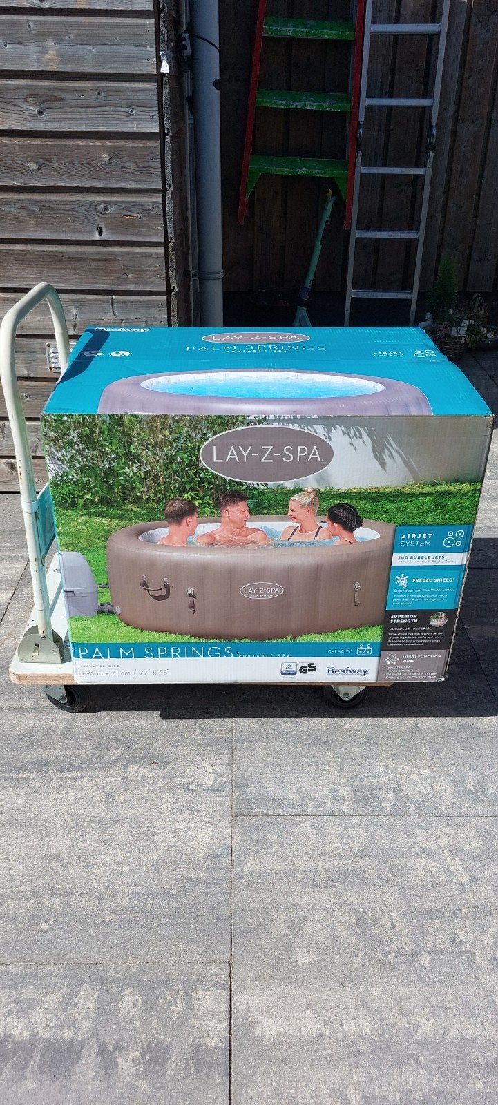 Lay-Z-Spa Palm Springs opblaasbare jacuzzi, 200 tot 300 cm, Opblaaszwembad, 80 tot 120 cm, Rond