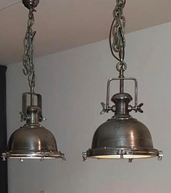 Twee mooie zware industriële hanglampen gekocht bij Loods 5, Ophalen, Zo goed als nieuw, Minder dan 50 cm