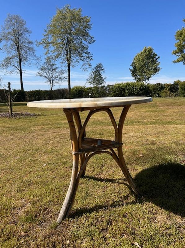 Ronde buitentafel lichtgewicht - 5 stuks, Tuin en Terras, Ophalen, Gebruikt, Rond, Overige materialen