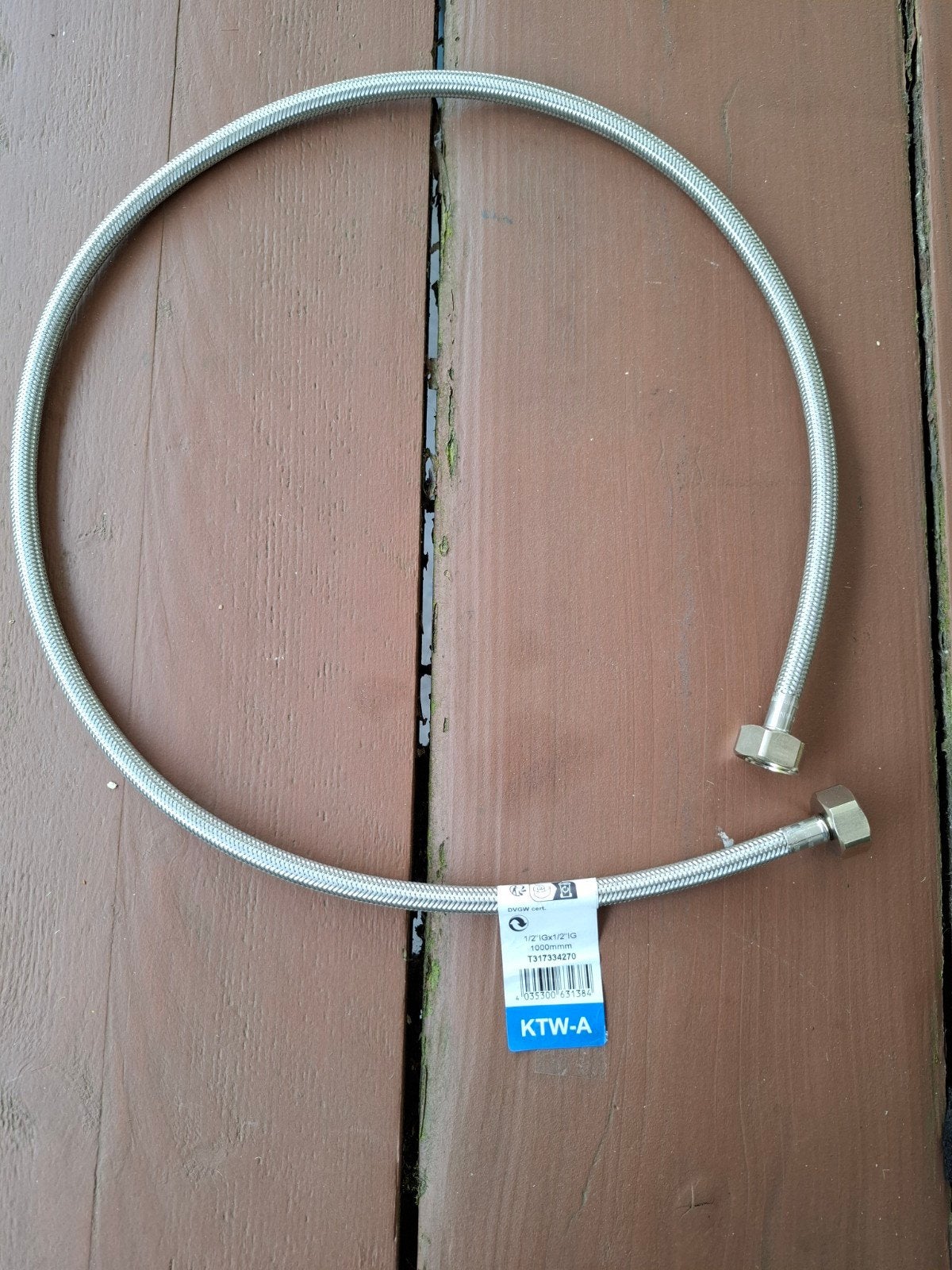 Flexibele waterslang 1000mm 1/2"IGx1/2"IG, Doe-het-zelf en Verbouw, Buizen en Afvoer, Minder dan 20 mm, Overige typen, Nieuw, Ophalen of Verzenden