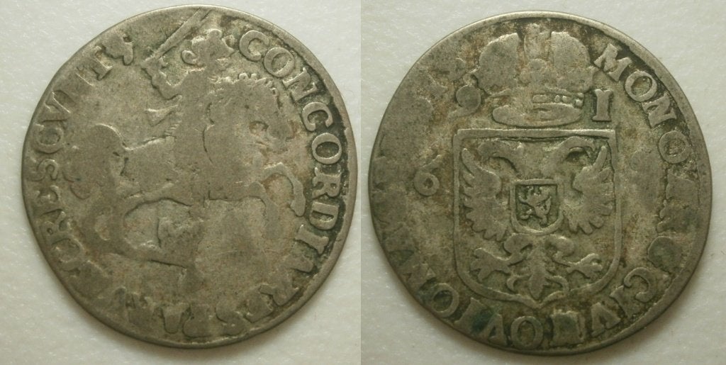 4] Nijmegen Rijderschelling 1691 staart omlaag, Postzegels en Munten, Munten | Nederland, Ophalen of Verzenden, Vóór koninkrijk