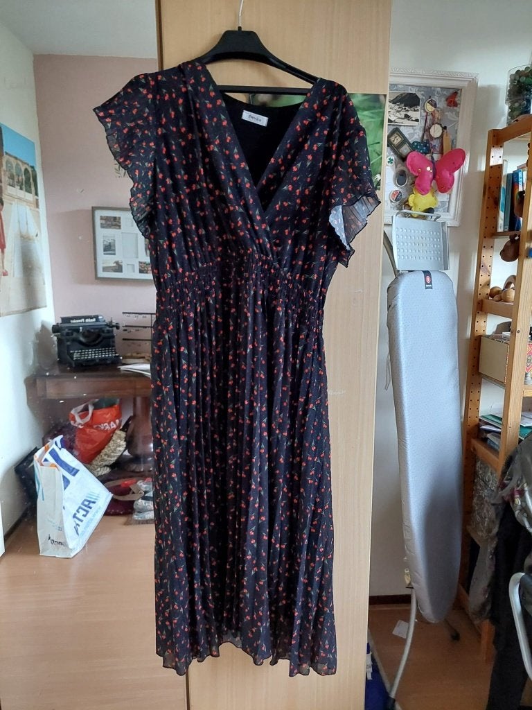 Super leuke jurk paprika maat 46, Kleding | Dames, Verzenden, Zwart, Maat 46/48 (XL) of groter, Zo goed als nieuw