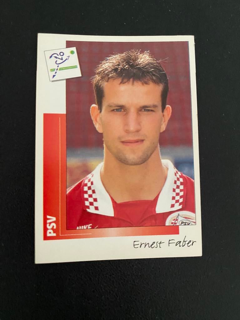 Ernest Faber - PSV Eindhoven - Panini Voetbal 96, Verzamelen, Sportartikelen en Voetbal, Ophalen of Verzenden, Zo goed als nieuw