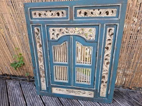 3x Authentiek Houten Raamkozijn met Spiegel., Ophalen, Minder dan 50 cm, Schilderij