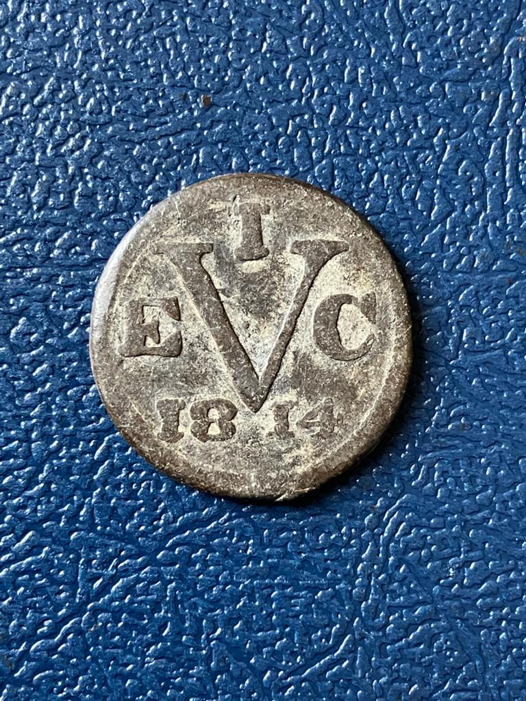 VOC Doit Java 1814  tin, zeldzaam., Verzenden, Vóór koninkrijk, Overige waardes, Losse munt