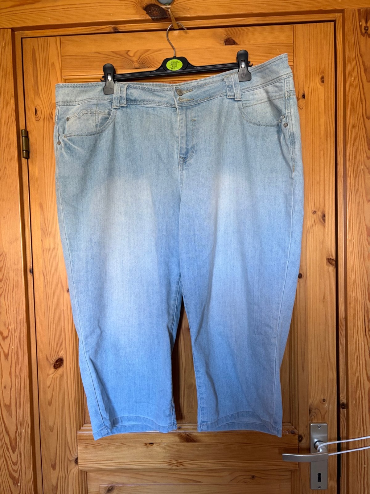 Spijkerbroek capri 50 blauw Denim samba cropped, Ophalen of Verzenden, Zo goed als nieuw, Blauw, Broek of Spijkerbroek