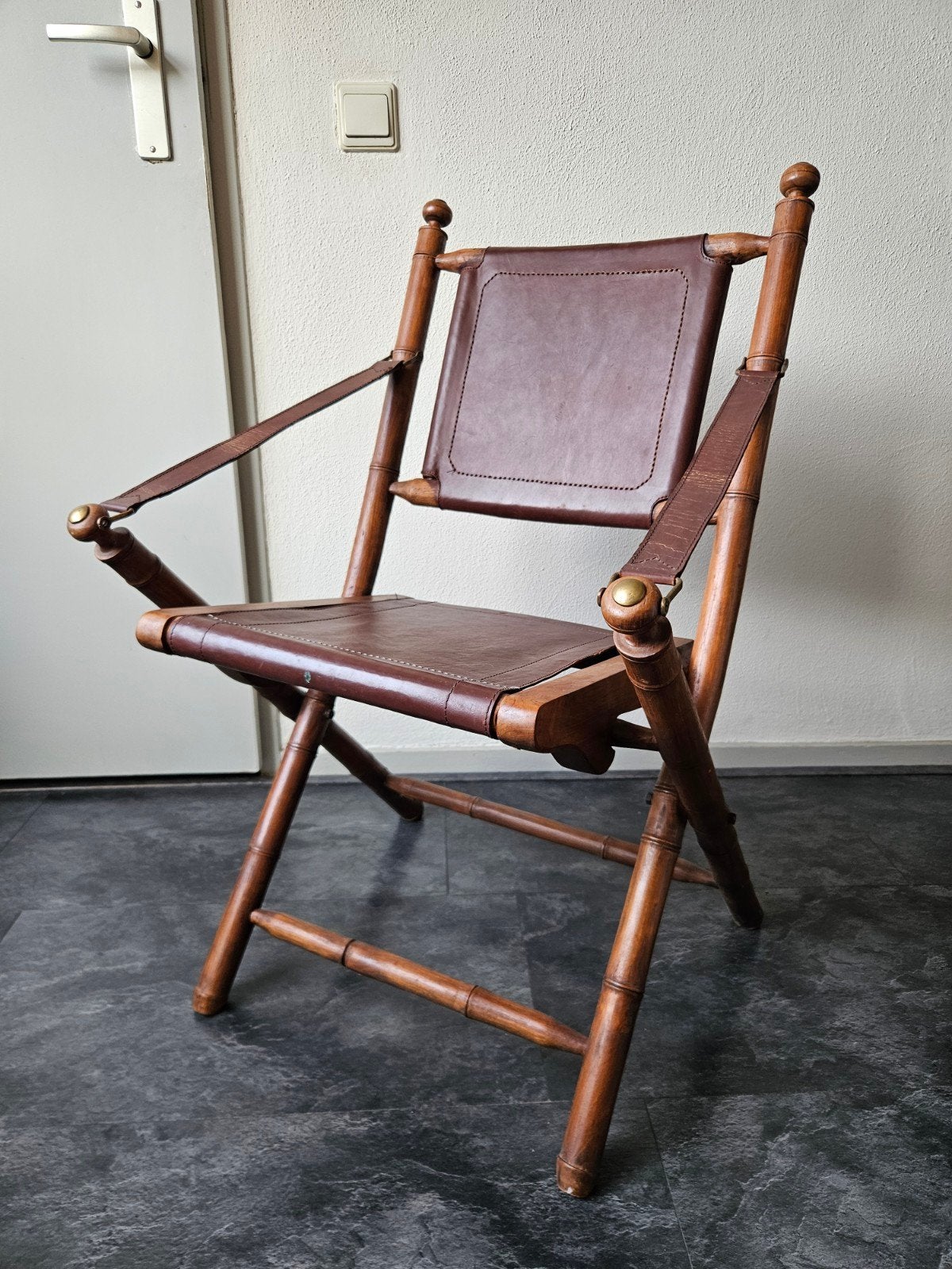 Vintage Folding Campaign Chair 60's, Ophalen, Gebruikt, Eén