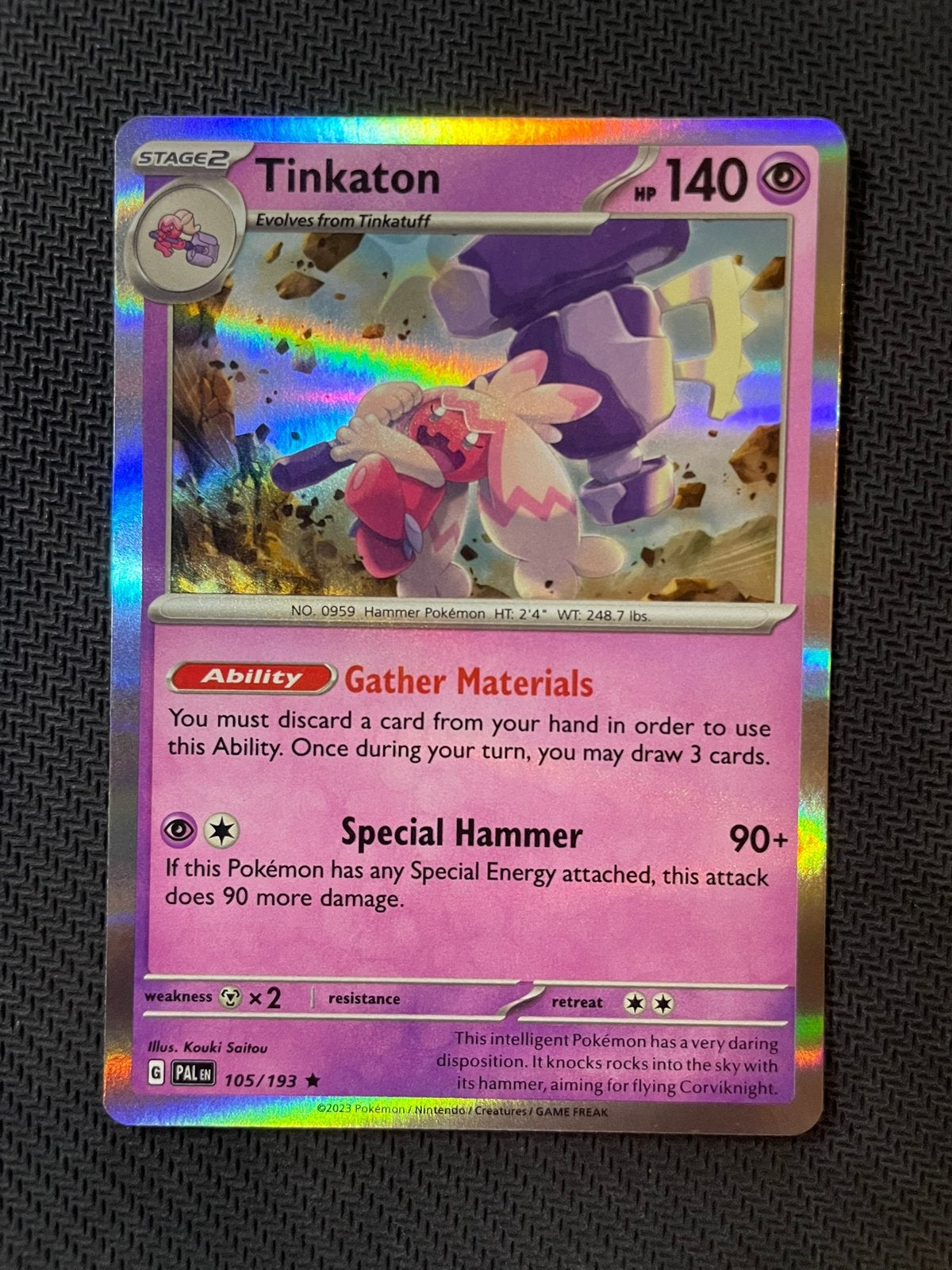 Tinkaton Rare 105/193 Holo Paldea Evolved Packfresh, Ophalen of Verzenden, Zo goed als nieuw