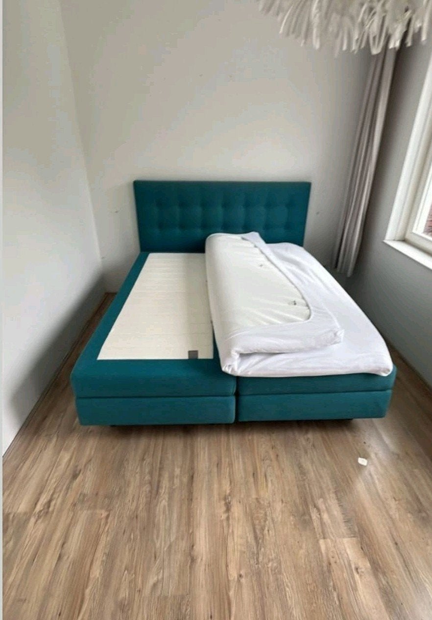Complete Auping boxspring incl hoofdbord 210 x 180 zgan, Ophalen, 210 cm, Tweepersoons, Zo goed als nieuw