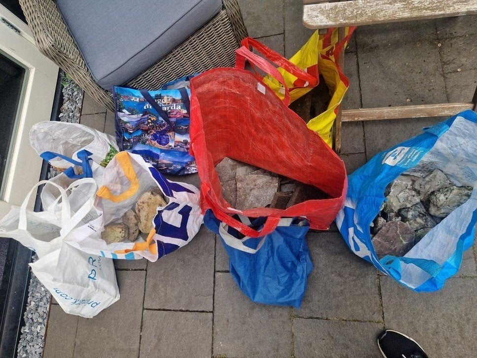 rotsjes en keien, platte stukken steen voor tuin of vijver, Tuin en Terras, Grind, Keien en Split, Ophalen, Overige materialen