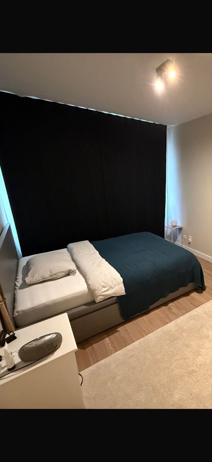 IKEA Malm bed met opbergruimte, grijs, 140x200 cm, Ophalen, Tweepersoons, 140 cm, Zo goed als nieuw