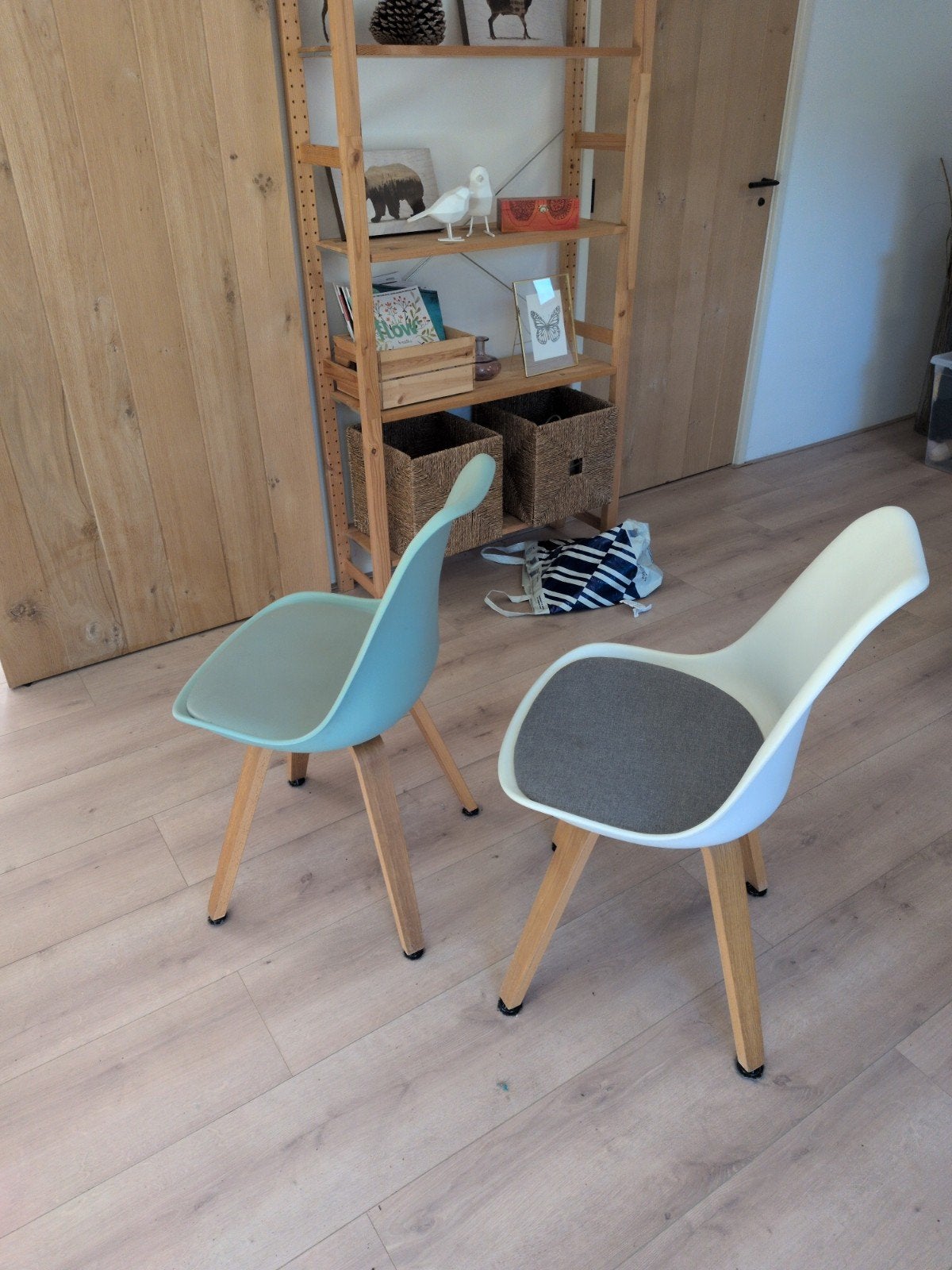 Kuipstoel 6 stuks retro vintage, Ophalen, Blauw, Zo goed als nieuw, Stof