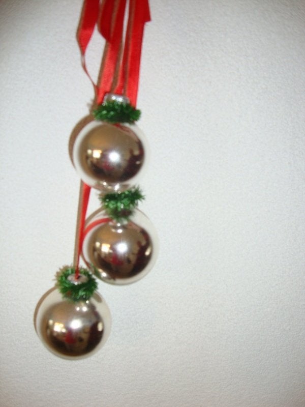 carrousel van 3 zilverkleurige kerstballen, Ophalen of Verzenden, Zo goed als nieuw